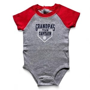 Red and Gray Infant Bodysuit